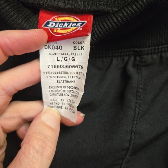 Dickies Mens Black L Jogger Scrub Pants Pockets & Elastic Waistband - Picture 4 of 11